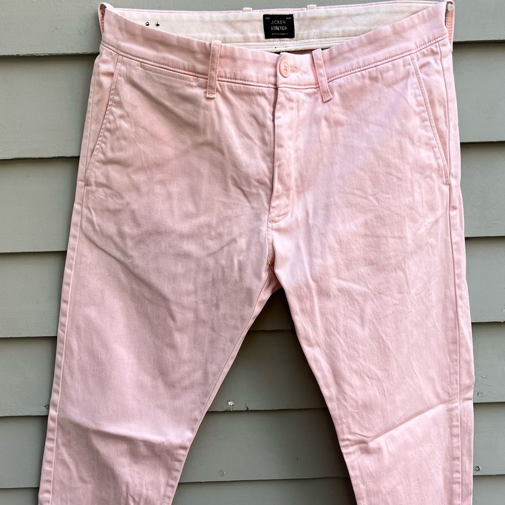 J Crew Men’s pink stretch pants W32 L 30, good pre loved shape